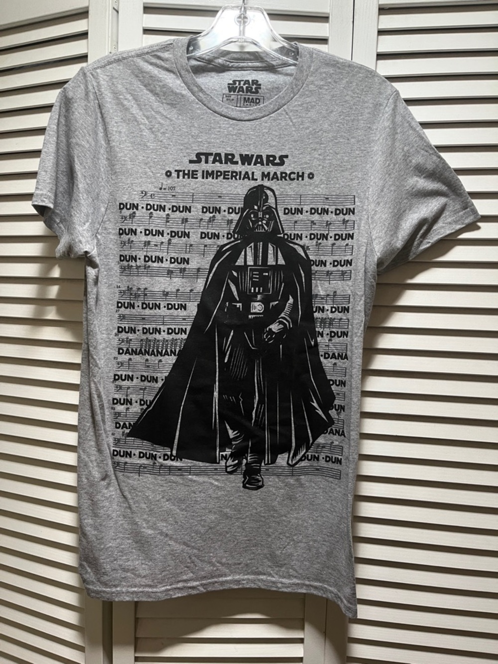 Star Wars Gray Men's Darth Vader The Imperial March Graphic Tee